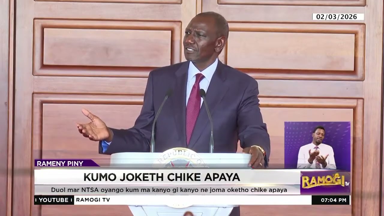 NTSA oyango riekni manyien mag kumo jii marocho chike apaya