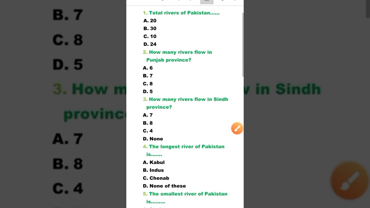 RIVERS Of Pakistan MCQs|Must watch|#rivers#pak#ppsc#fpsc#army