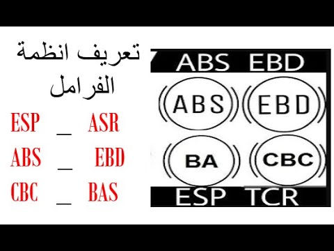 تعريف   انظمة الفرامل ESP، ASR ، ABS، EBD ، CBC ، ﻭ .BAS