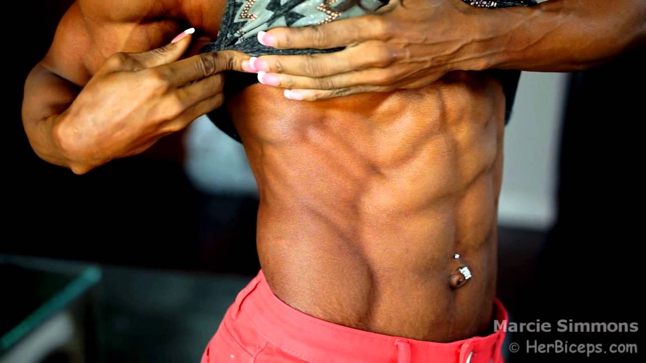 female bodybuilding contest Marcie Simmons Abs Talk