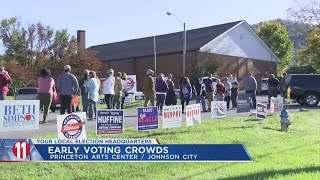Early voters experiencing long lines across Tri-Cities on first day