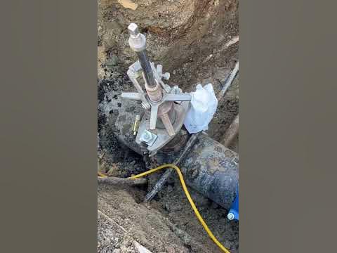 Tapping a 1 and 2 inch water line - YouTube