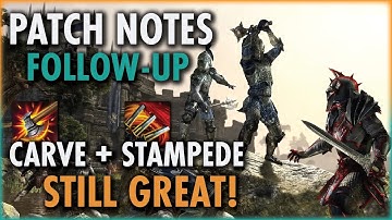 Carve and Stampede are FINE…We Gotta Stop Overreacting | PTS Patch Notes | ESO