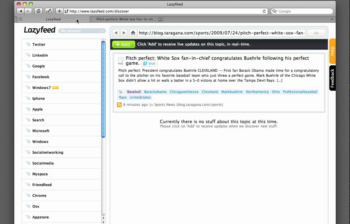 Introduction and Tour of LazyFeed's Real-time Topic Feed Engine