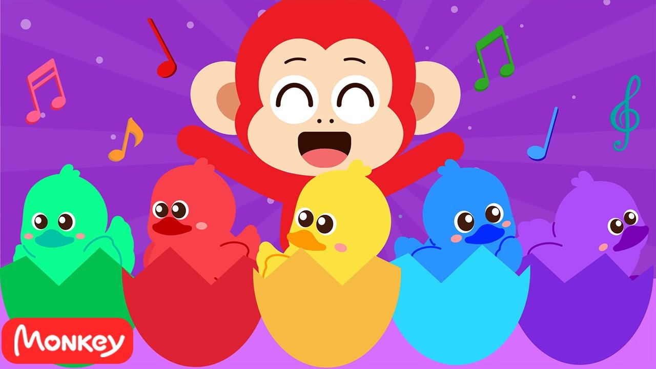 🌈Learn Colors & Numbers with Ducks 🟥🟨🟦 Monkey Junior Nursery Rhymes