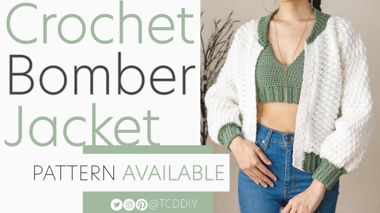 How to Crochet A Bomber Jacket  Pattern & Tutorial DIY 