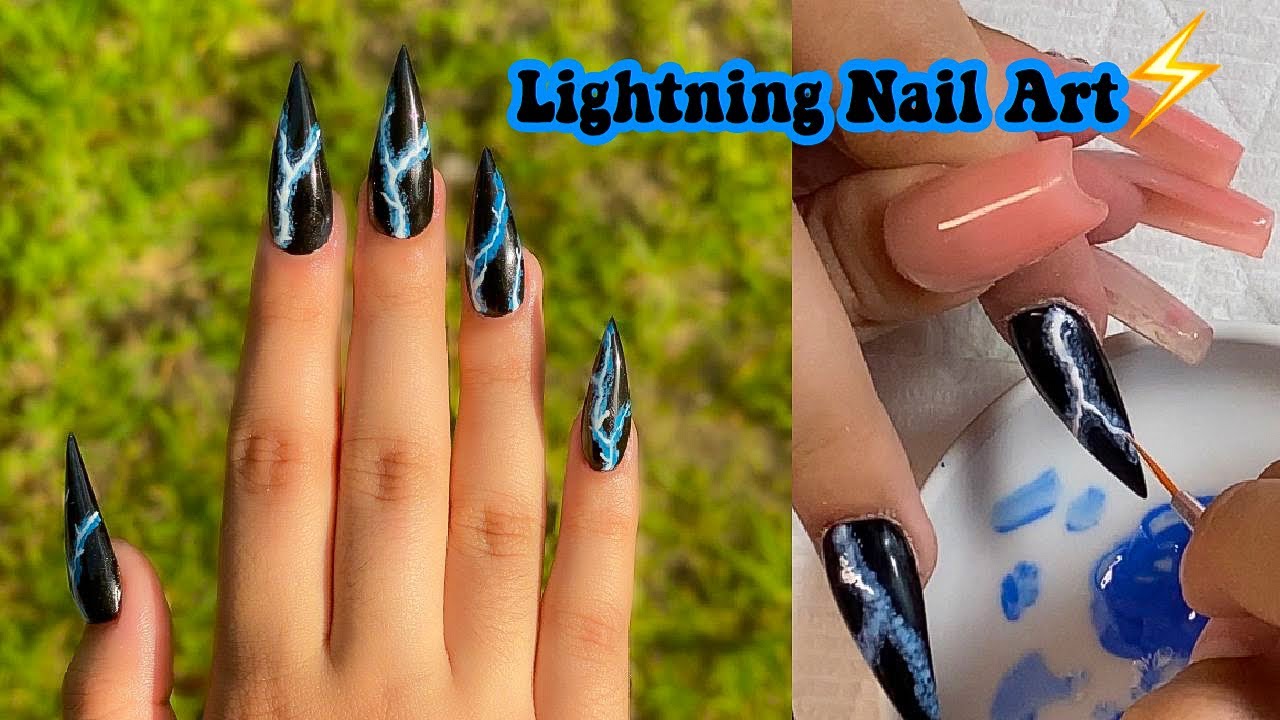 10. Cloudy Lightning Nail Design Tutorial - wide 6