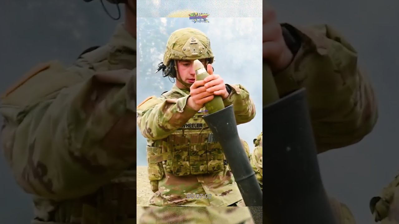 U S Soldiers Fire 81mm Mortars With The M252 Mortar System
