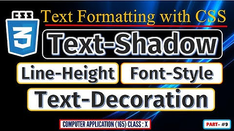 CSS Text Shadow tutorial in HINDI | CBSE Board | Class X |