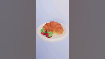 Cute Croissant 🥐🍓 #blender #blendertutorial #بلندر