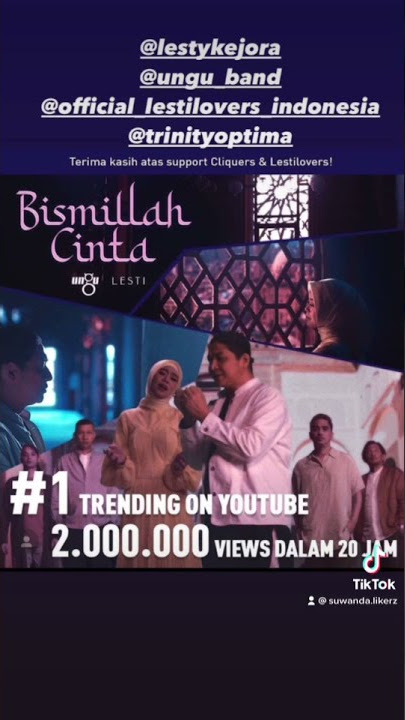 wow Tranding Satu 1 Lesti Ungu Bismillah cinta jadi lagu ramadahan pavorit 2021