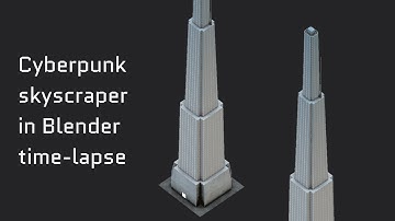 Substance Painter and Blender time-lapse: Cyberpunk low-poly skyscraper