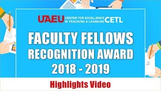 Faculty Fellows Recognition Award 2018 - '19