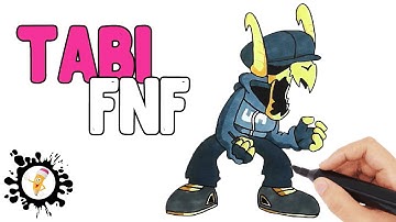 How to draw TABI from FRIDAY NIGHT FUNKIN step by step