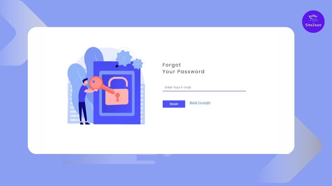 Forgot Password Page In HTML CSS sitezoon Full Source Code Link
