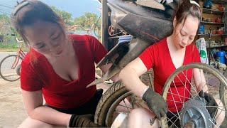 Motorcycle replacement and maintenance girl: Ly Xuan Kieu