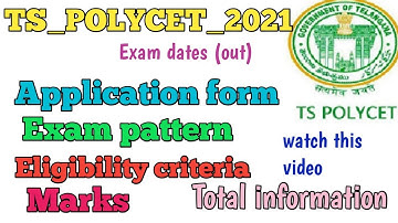TS POLYCET 2021//exam dates out//syllabus//Application dates//Eligibilitycriteria//