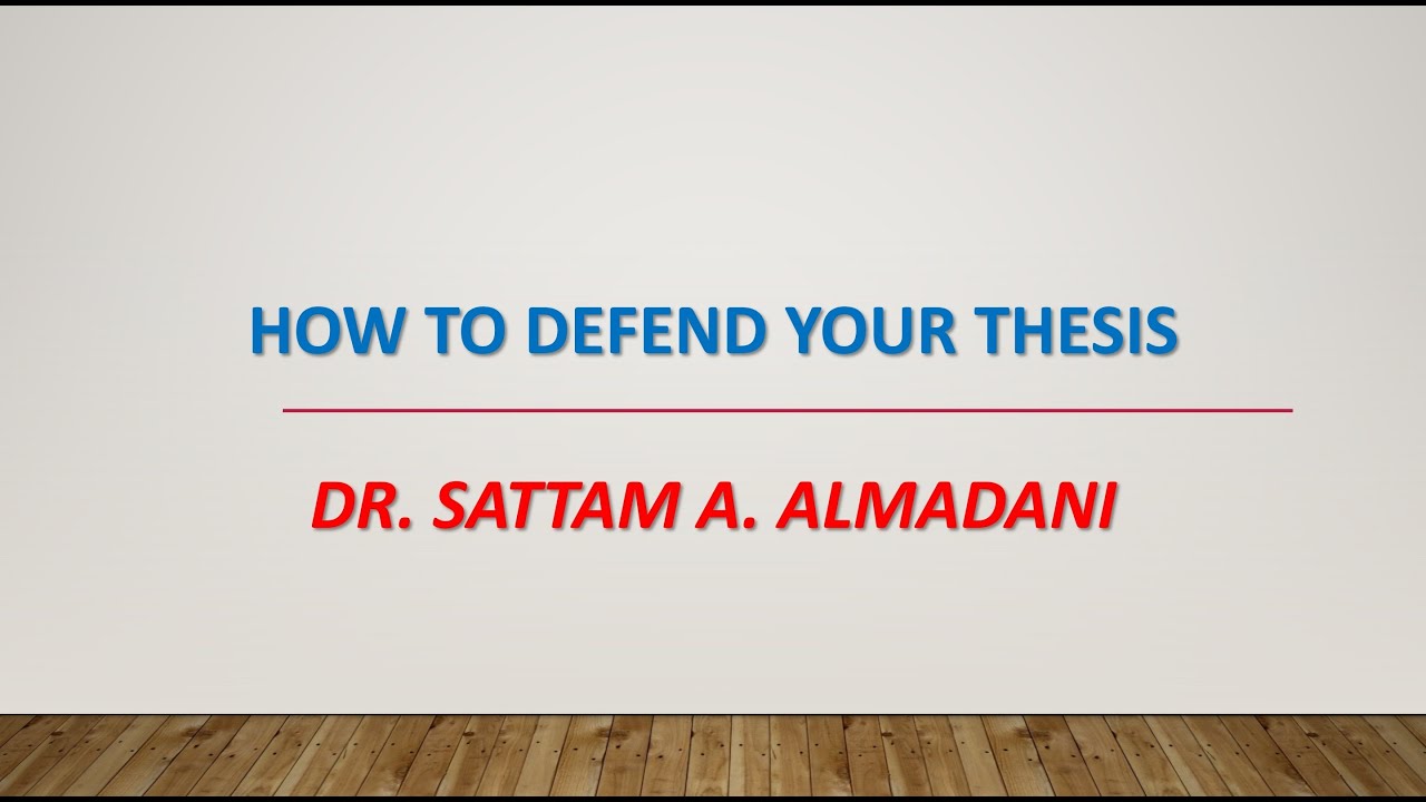 defend thesis reddit