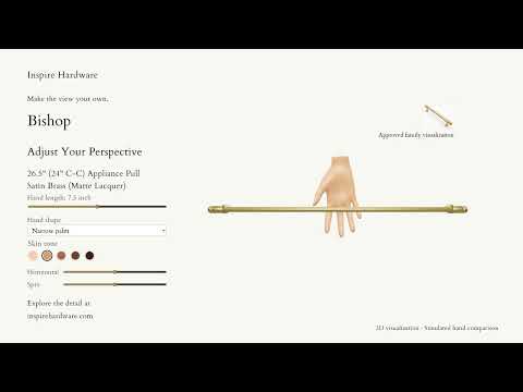 Video preview: Bishop, Satin Brass (Matte Lacquer) / 26.5" (24" C-C)