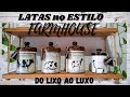 FAÇA VC MESMO LINDAS LATAS NO ESTILO FARMHOUSE/DO LIXO AO LUXO/COLAB.ELISTRAVAIN/DIKINHA DIY