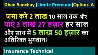 LIC धन संचय  | limited Premium Option A |  LIC Dhan Sanchay  865 With limited Premium Example