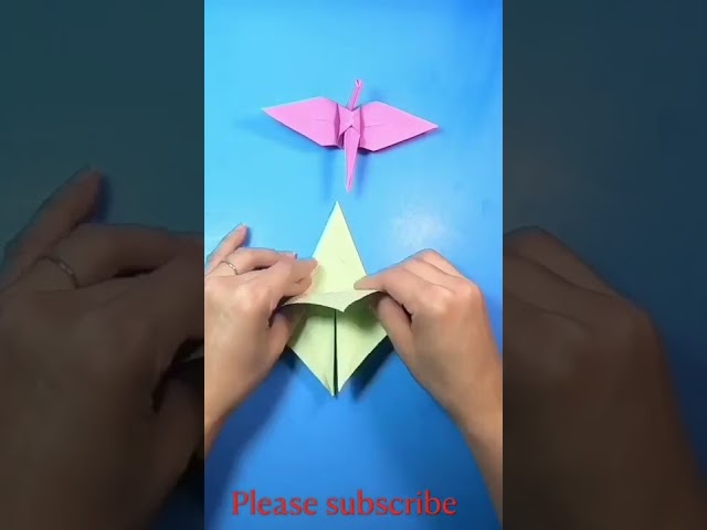 Gấp Hạc Giấy đơn giản và dễ . How To Make simple and easy a Paper Crane . #shorts class=