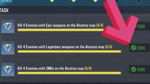 COD Mobile Kill 4 Enemies with Legendary weapons on the Alcatraz map  Task Complete