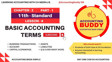 Basic Accounting Terms: Transactions, Assets, Liabilities & More | Lesson 4, Chapter 2, Part 1