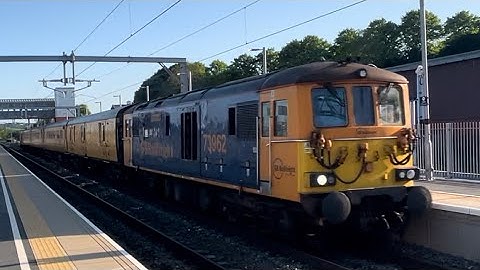 Harborough station class 73s 73962+73964 GBRFS test train network Rail with maddison kyne 20/5/23