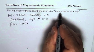 Derivative of Trig Function to Find Equation of Tangent Line