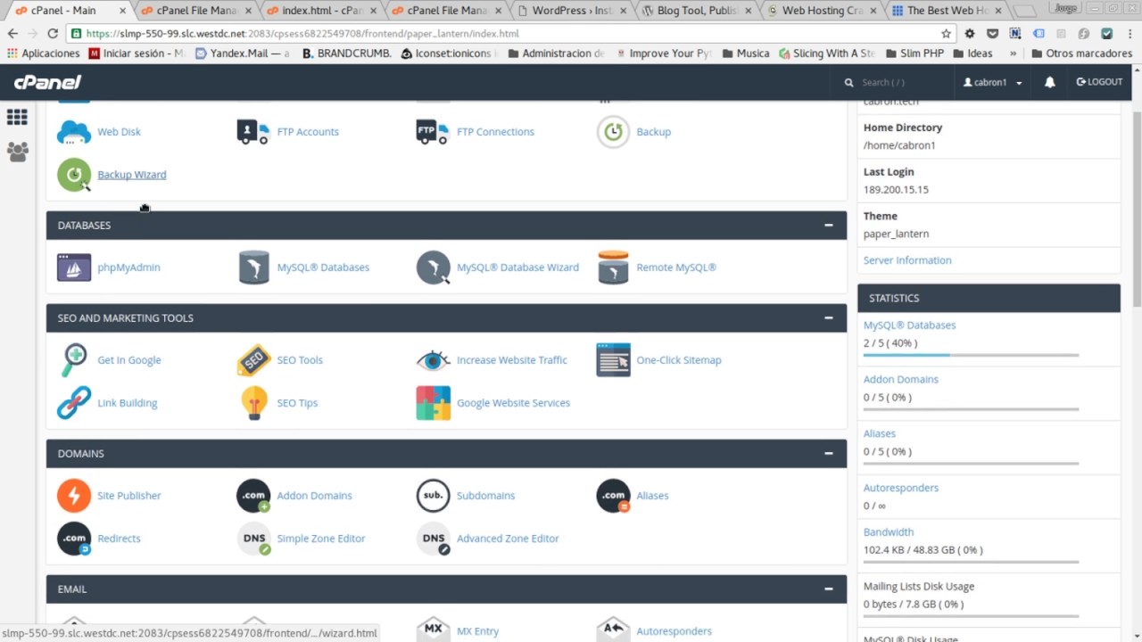 Instalando Wordpress en CPANEL - YouTube