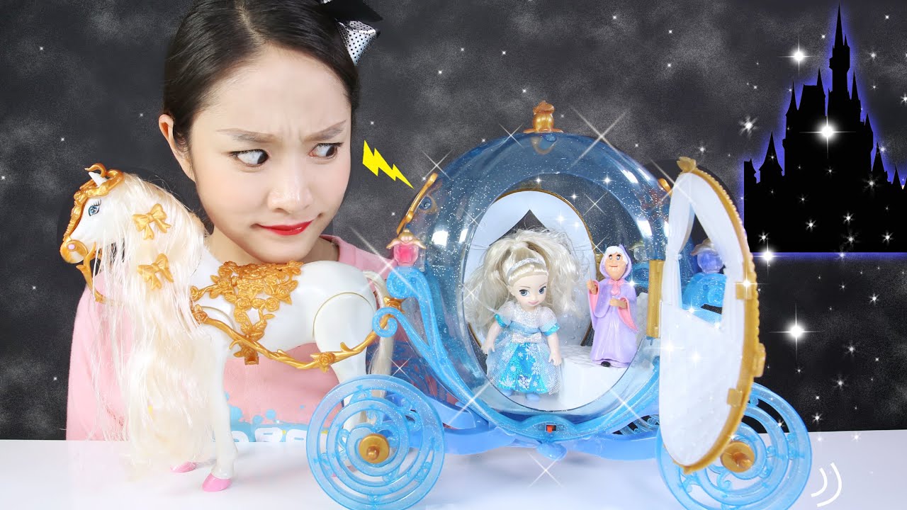 Дисней Золушка тыквы перевозки Сияющий игрушка игры | CarrieAndToys