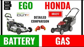 EGO 56v Select Cut XP vs Honda HRX217 Gas Mower Battery vs Gas
