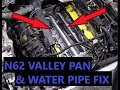 BMW N62 COOLANT LEAK! VALLEY PAN AND WATER PIPE REPLACEMENT