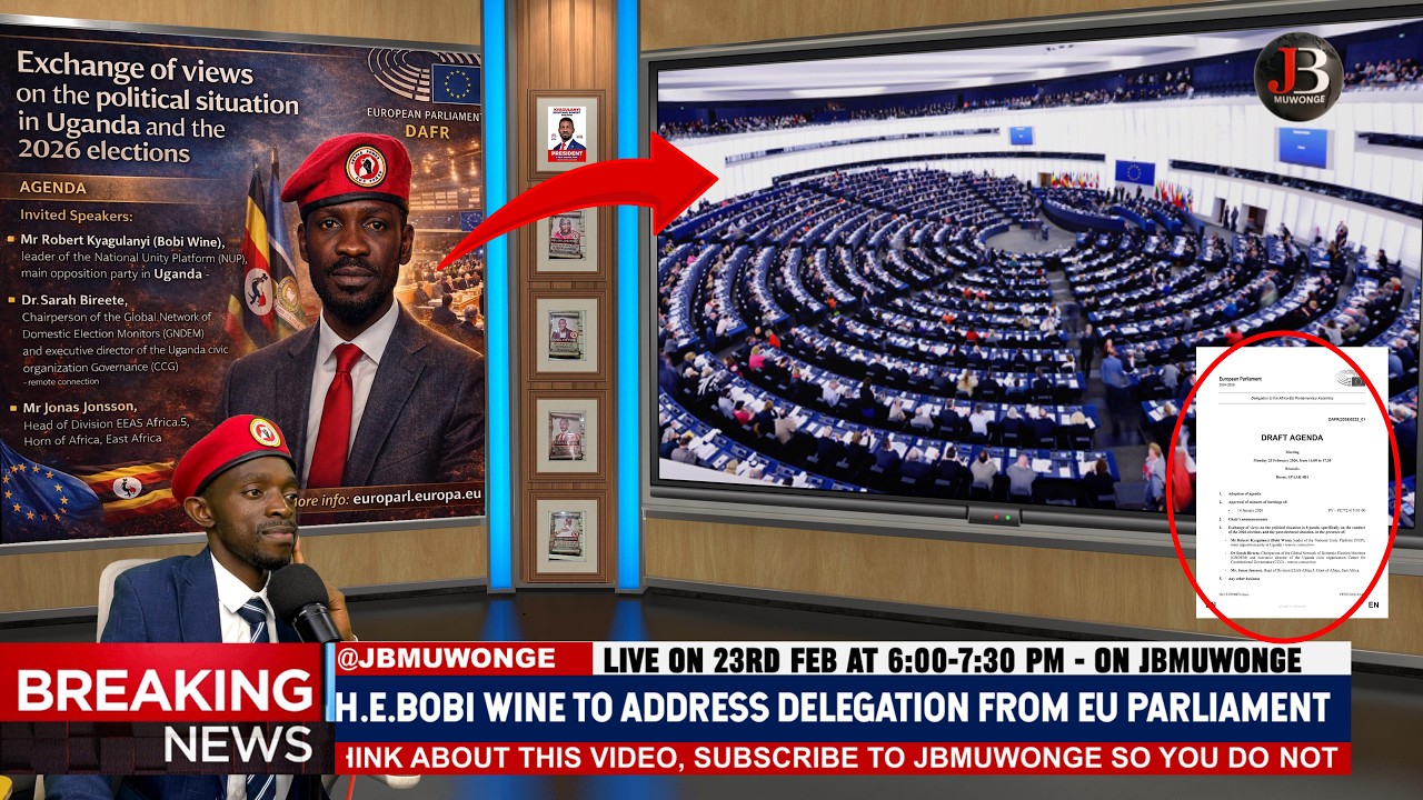 Breaking: H.E. Bobiwine to Address EU Parliment live on 23rd, this Monday over Uganda’s 2026 Crisis