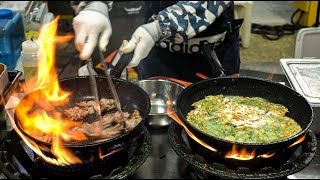 파전에 우삼겹 토핑을 더하다│Korean Style Sliced Beef Loin Pancake│한국 길거리음식│Korean Street Food