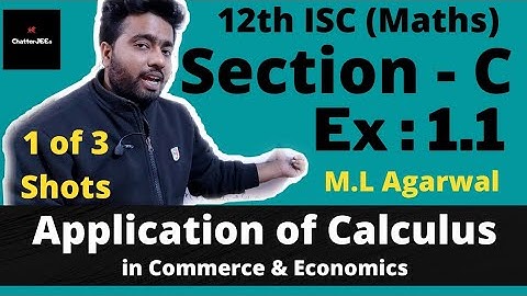 Application of Calculus | Class 12th ISC (Section - C ) @Maths Part 1 of 3. @ChatJEEs