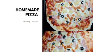 Homemade pizza /no pizza pan/rolling pin. #easytomakepizza