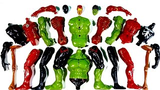 Assembling Toys Hulk Smash vs Siren Head vs Iron Man vs Miles Morales Avengers Toys