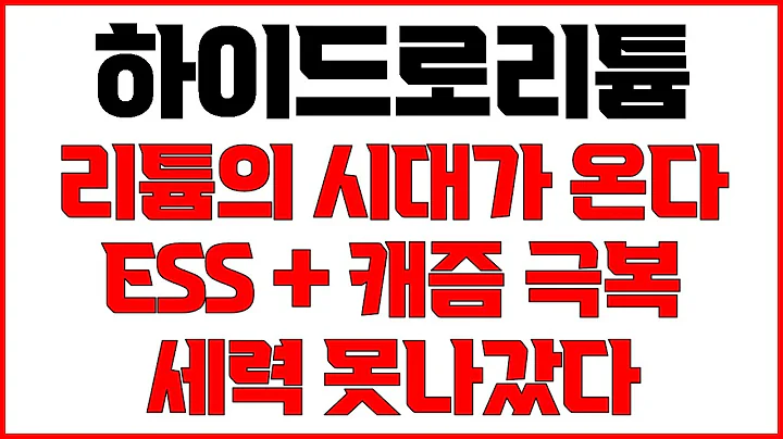 [101670] 하이드로리튬 투자할 때 반드시 알아야 할 점