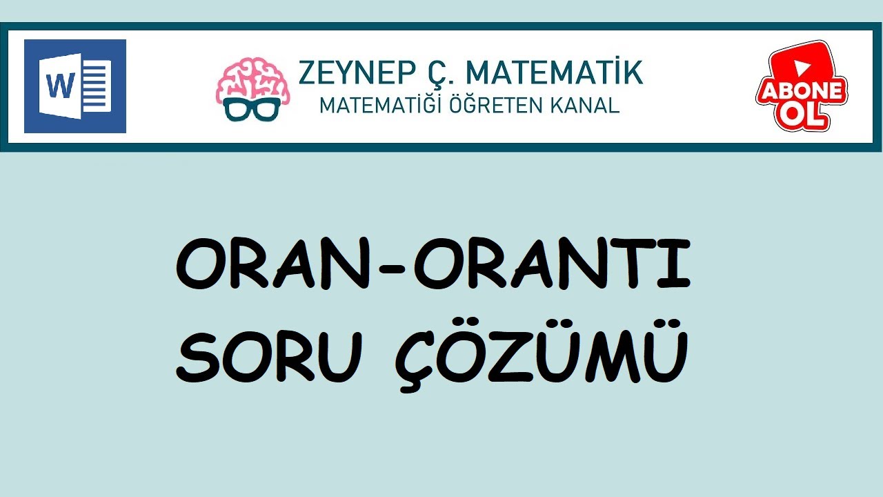SINAV KAZANDIRAN SORULAR -ORAN-ORANTI SORU ÇÖZÜMÜ-KPSS,TYT,ALES,DGS