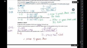 Video #6.5 - Modelling Exponential Growth and Decay