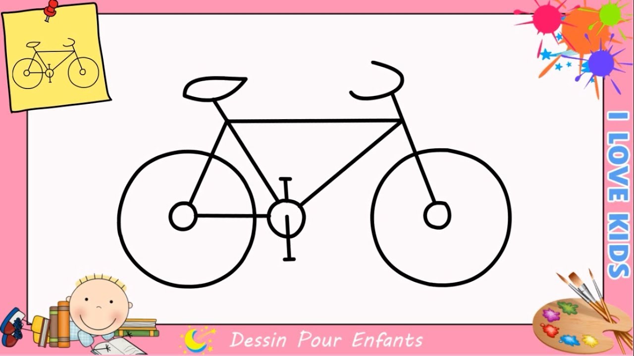 Dessin vélo FACILE (mettre à jour) - Comment dessiner un vélo