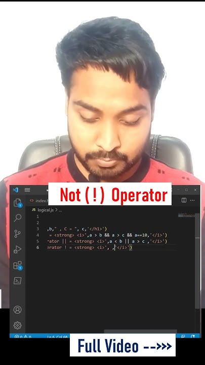 Not Operator in Javascript - YouTube