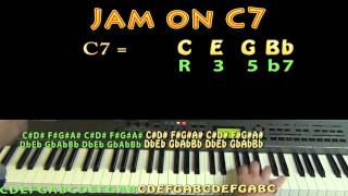 c dominant seven -c7 - c e g bb - m.m.=60 - jamtrack - keyboard loop