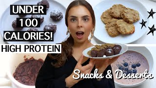 4 HEALTHY LOW CALORIE & HIGH PROTEIN SNACKS & DESSERTS | *weight loss* Easy, Quick Vegan, GF Treats!