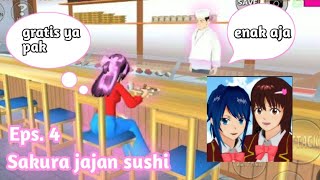 SAKURA JAJAN SUSHI DI SUSHI BAR?!! | sakura school simulator