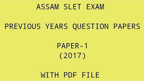 SLET question papers ll 2017 ll paper 1