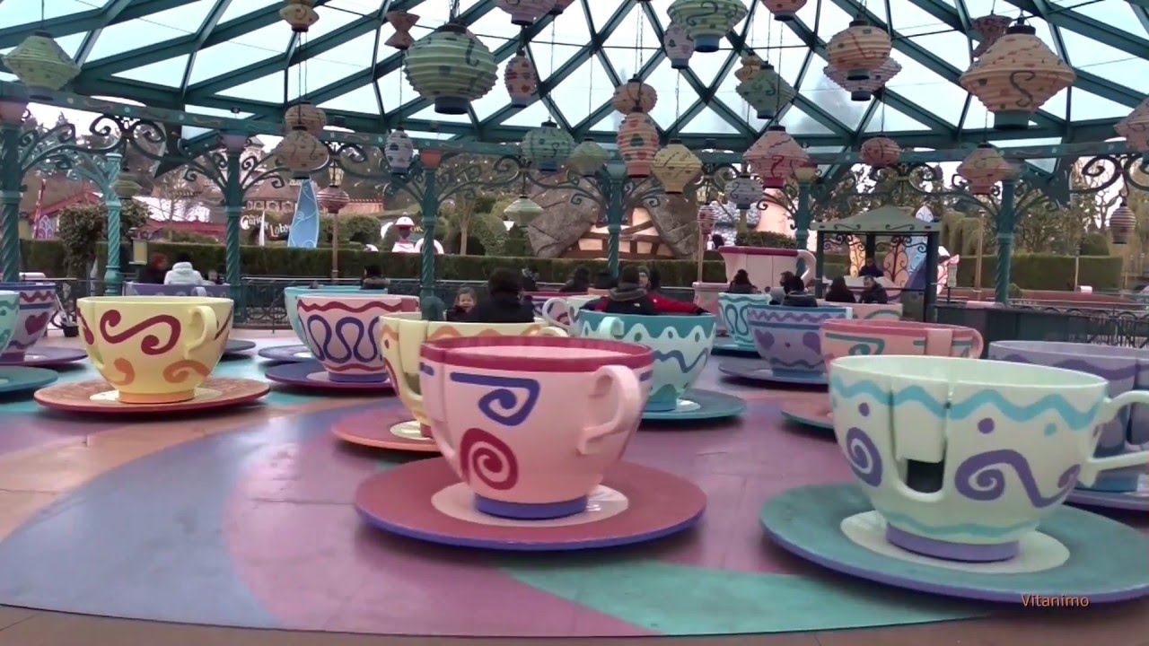 Mad Hatters tea cups (onride offride) Disneyland Paris YouTube