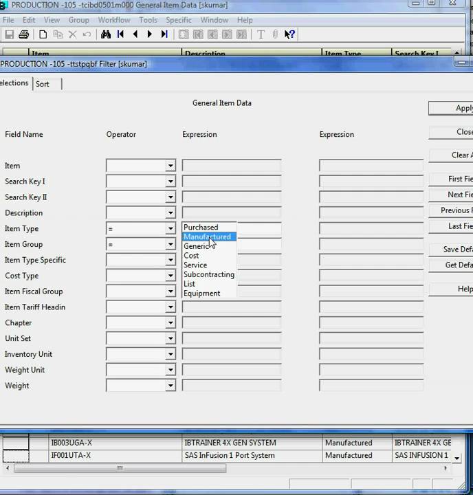 How to Filter In Baan